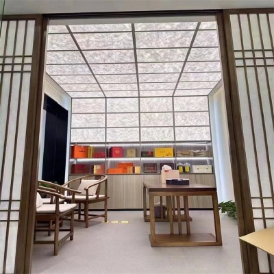 杜邦纸灯箱 柔性天花幼儿园蓝天白云软膜学校走廊白色透光膜图4