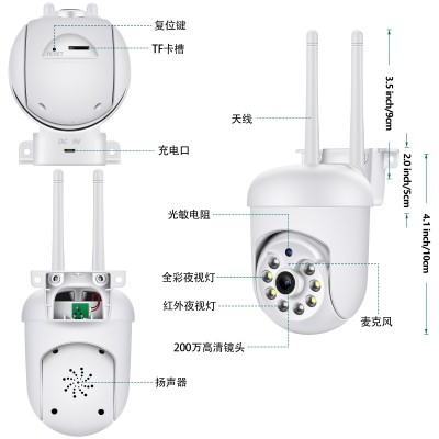 360无线wifi摄像头家用室内远程红外摄像机高清灯泡式安防小球机图5