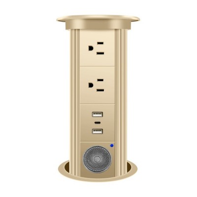 无线充电桌面电动升降嵌入式插座办公桌隐藏伸缩式usb+type-c插座图5