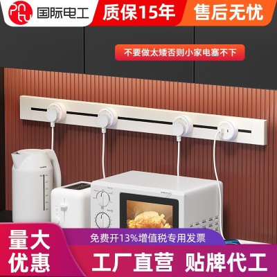 滑动式保护电力轨道插座厨房专用明装白色轨道大南非适配 器Q2