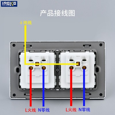 146型二位美式六孔暗装美式15A面板110-250V通用美标插座插线板图3