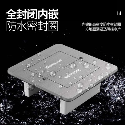 隐藏式地板地面插座电源双开门地插不锈钢地插座家用五孔网络HDMI图3
