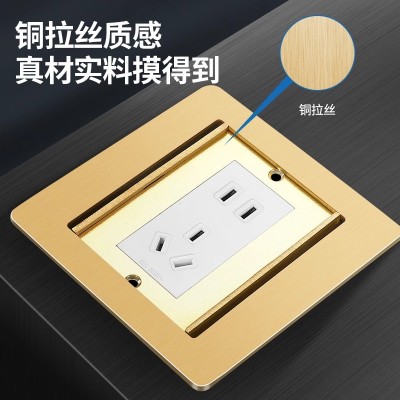 隐藏式地板地面插座电源双开门地插不锈钢地插座家用五孔网络HDMI图4