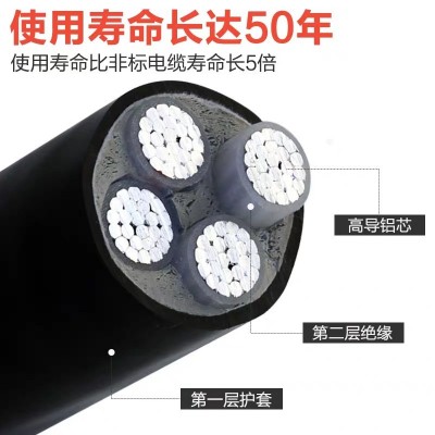 铝芯4芯电缆YJLV4×10/16 25 35 50 70...240 300平方铝电缆图4