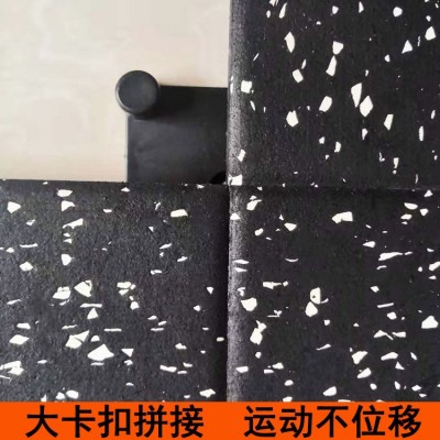 健身房橡胶地垫室内力量区缓冲减震地板垫复合卡扣健身房抗压地胶图3