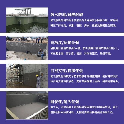 氯丁胶乳防水砂浆混凝土大坝港口防渗修补双组份阳离子水泥砂浆图2