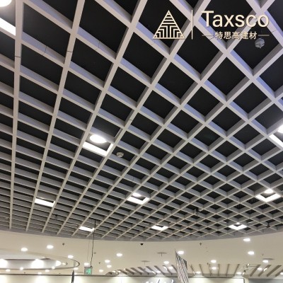 T骨安装跌级铝合金格栅网状格子铝天花吊顶木纹铝方通集成吊顶图4