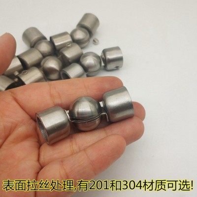 不锈钢圆管万向接头弯头万向转楼梯扶手拐角配件圆钢棒封头连接件图4