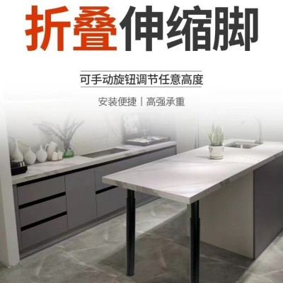 可调节折叠吧台脚底座支架餐桌桌腿支撑柱伸缩脚铁艺可升降桌子腿图2