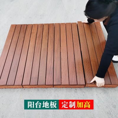 架空防腐木阳台实木地板户外花园露台防水室外庭院龙骨板抬高图2